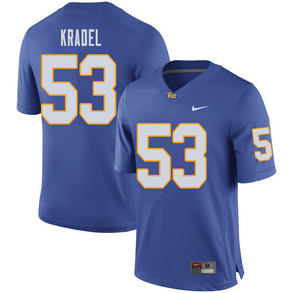 Men #53 Jake Kradel Pittsburgh Panthers College Football Jerseys Sale-Royal